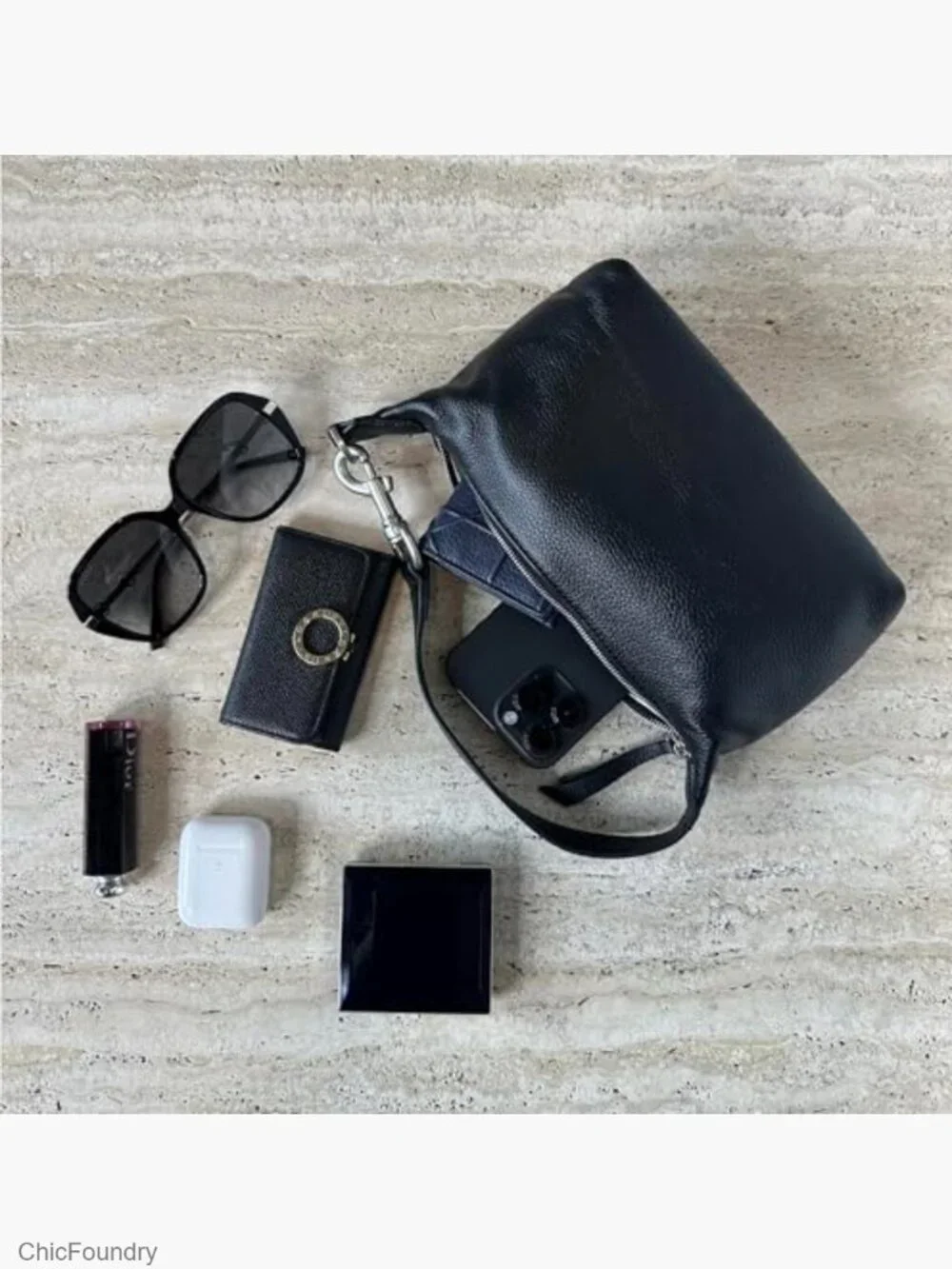 Genuine Leather Minimalist Hobo Crossbody Bag